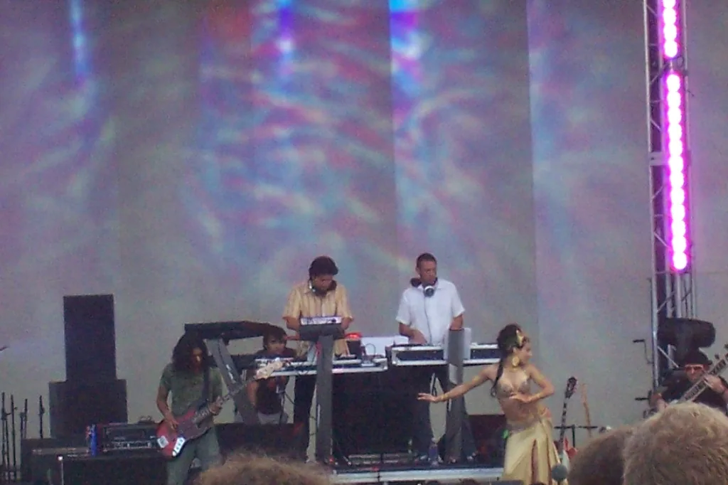 Thievery Corporation performing live in an archival photograph